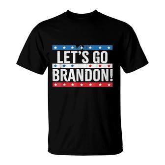 Lets Go Brandon Us Flag Impeach Biden Tee T-Shirt | Mazezy