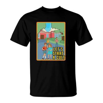 Let's Start A Cult Funny Seventies 70'S School Poster T-Shirt | Mazezy
