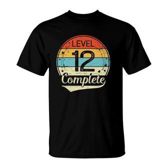 Level 12 Complete 12Th Wedding Anniversary Gift Him Her T-Shirt | Mazezy