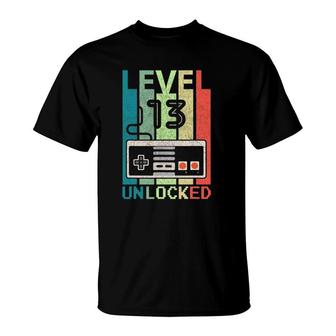 Level 13 Unlocked Video Gamer 13Th Birthday Gifts Tee T-Shirt | Mazezy