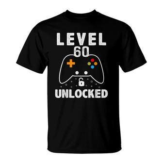 Level 60 Unlocked 60 Years Old Men Women 60Th Birthday T-Shirt - Seseable