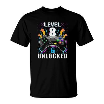 Level 8 Unlocked Video Game T-Shirt | Mazezy