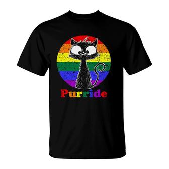 Lgbt Cat Lovers Purride Flag Gay Pride Month Lgbtq T-Shirt | Mazezy