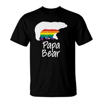 Lgbt Dad Papa Bear Mothers Gay Lesbian Pride Rainbow T-Shirt | Mazezy CA