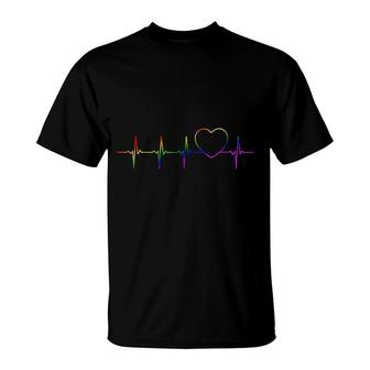 Lgbt Heartbeat Gay Lesbian T-Shirt | Mazezy UK