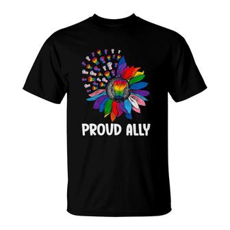 Lgbt Proud Ally Sunflower Fist Lgbtq Pride Month Vintage T-Shirt | Mazezy