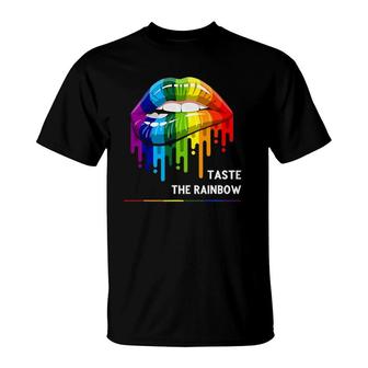 Lgbt Taste The Rainbow Lgbt Pride Lgbtq Rainbow Lips T-Shirt | Mazezy