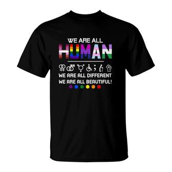 Lgbt We Are All Human T-Shirt | Mazezy CA