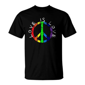 Lgbtq And Lgbtqia Peace Sign T-Shirt | Mazezy