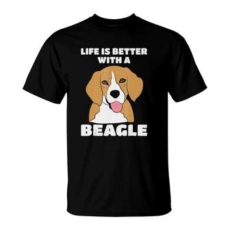 Life Is Better With A Beagle Lovers Gifts Funny Beagle T-Shirt | Mazezy