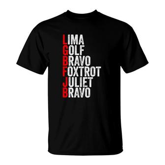 Lima Golf Bravo Camo American Flag Patriot T-Shirt | Mazezy