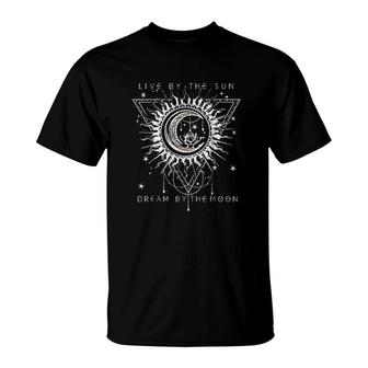 Live By The Sun Dream By The Moon Boho T-Shirt | Mazezy