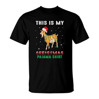 Llama Light Merry Christmas This Is My Christmas Pajama T-Shirt | Mazezy