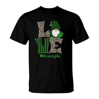 Love Granny Life St Patrick's Day Gnome Irish Granny T-Shirt | Mazezy