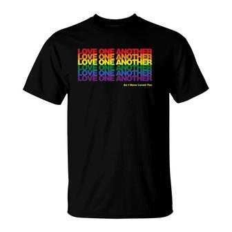 Love One Another Rainbow Solid T-Shirt | Mazezy