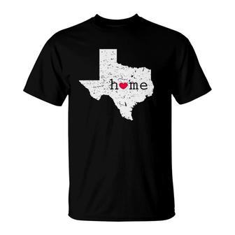 Love State Of Texas Home Heart Texan T-Shirt | Mazezy