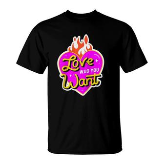 Love Who You Want Pride Month Lgbt Raglan Baseball Tee T-Shirt | Mazezy