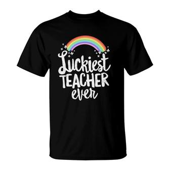 Luckiest Teacher Ever St Patrick's Day School Gifts T-Shirt | Mazezy