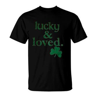 Lucky And Loved Irish Shamrock T-Shirt | Mazezy