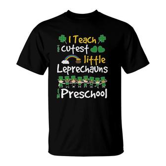 Lucky Leprechauns St Patricks Day Preschool Teacher T-Shirt | Mazezy