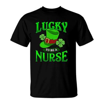 Lucky Nurse St Patricks Day Irish Nurse T-Shirt | Mazezy