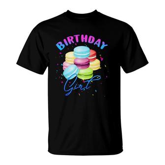 Macaroon Birthday Girl French Theme Party Outfit T-Shirt | Mazezy