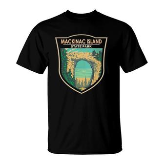 Mackinac Island State Park Michigan Arch Rock Vintage T-Shirt | Mazezy