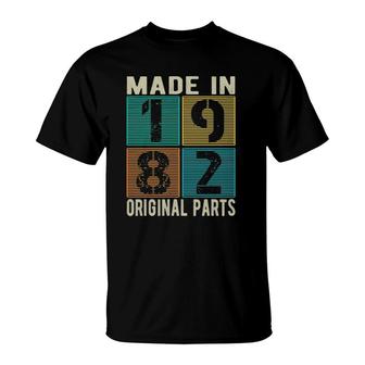 Made In 1982 Vintage Retro Original Parts Born 1982 Birthday T-Shirt | Mazezy
