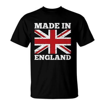 Made In England United Kingdom Flag Union Jack Novelty Gift T-Shirt | Mazezy