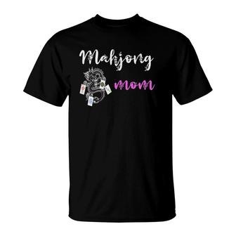 Mahjong Mom Mah Jongg Tiles Mama Chinese Game Mother Cards T-Shirt | Mazezy