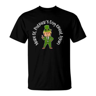 Make St Patricks Day Great Again Funny Leprechaun Green T-Shirt | Mazezy AU