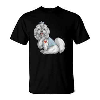 Maltese I Love Mom Tattoo Dog Funny Mother's Day Gift T-Shirt | Mazezy