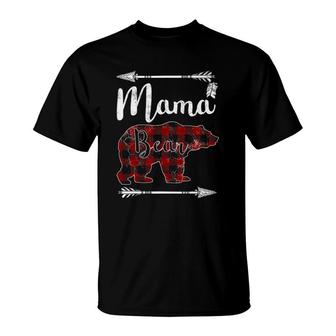 Mama Bear Mother's Day Gifts Mom Mommy Buffalo Plaid T-Shirt | Mazezy