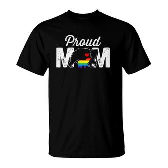 Mama Bear Proud Mom Rainbow Flag Gay Lgbt Pride Mother's Day T-Shirt | Mazezy