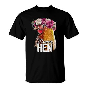 Mama Hen Floral Rhode Island Red Chicken Farmer Gift T-Shirt | Mazezy