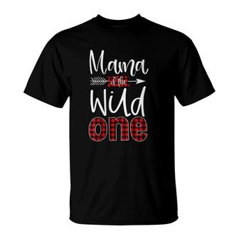 Mama Of The Wild One Buffalo Plaid Lumberjack 1St Birthday T-Shirt | Mazezy DE
