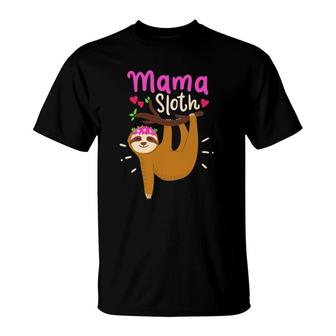 Mama Sloth Lazy Spirit Animal Mom Family Matching Costume T-Shirt | Mazezy