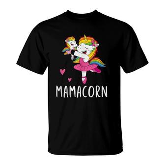Mamacorn Unicorn Mama Ballerina Mother's Day Gift T-Shirt | Mazezy