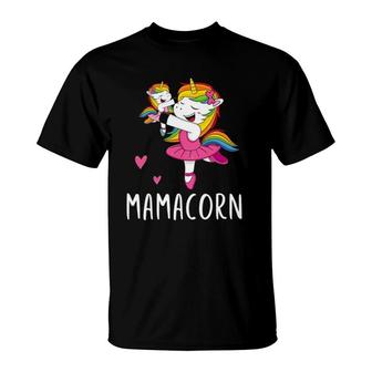 Mamacorn Unicorn Mama Ballerina Mother's Day T-Shirt | Mazezy