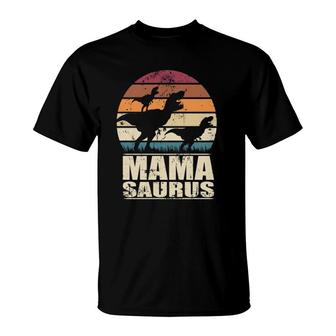Mamasaurus Rex Dinosaur Baby Dino Twin Dino Mom Mama Saurus T-Shirt | Mazezy
