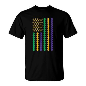 Mardi Gras Carnival Beads American Flag - Mardi Gras T-Shirt | Mazezy DE