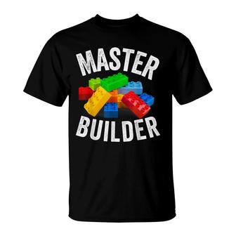 Master Builder Building Blocks Brick Builders Toys T-shirt - Thegiftio