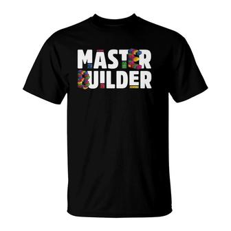 Master Builder Kids Building Blocks Bricks Toys Gift T-Shirt | Mazezy
