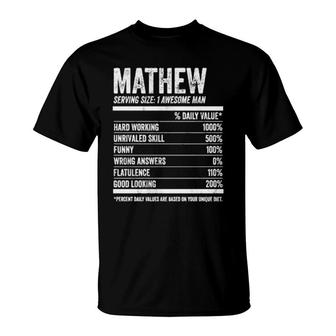 Mathew Nutrition Personalized Name Name Facts T-Shirt | Mazezy