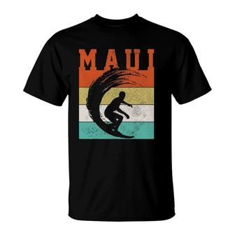 Maui Surfing Vintage Surf Hawaiian Islands Surfer Gift T-Shirt | Mazezy