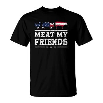 Meat My Friends Grilling Pitmaster Smoker Grillmaster Bbq T-Shirt | Mazezy