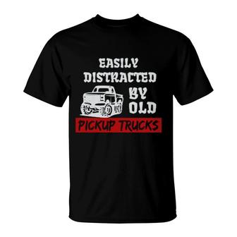 Mechanic Truck Easily Distracted Old Pickup Trucks T-Shirt | Mazezy CA