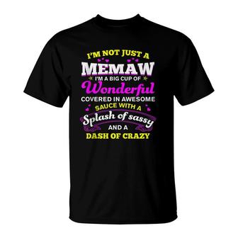 Memaw A Big Cup Of Wonderful Funny Memaw T-Shirt | Mazezy