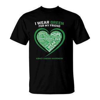 Men Women Kids Green Gifts Friend Kidney Disease Awareness Premium T-Shirt | Mazezy
