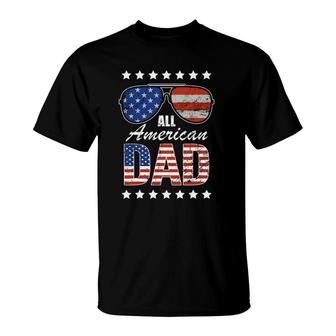 Mens All American Dad 4Th Of July Father's Day Rugged Grunge Style T-Shirt | Mazezy DE